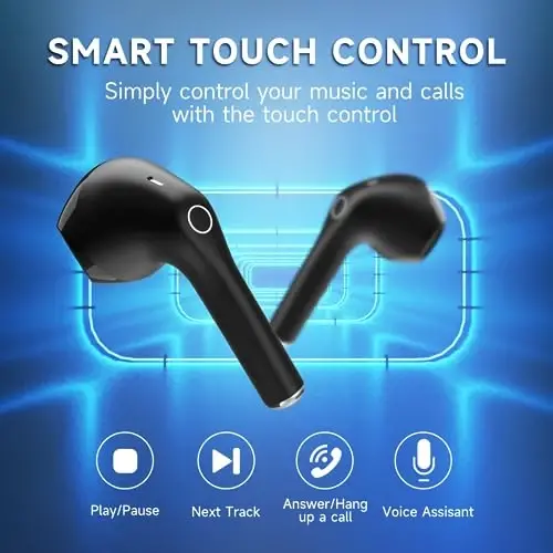 1 Hora 6 Packs Wireless Earbuds Bluetooth 5.3, Sports Headphones Deep Bass in-Ear Earphones, Premium Sound with Charging Case, Compatible with iPhone, Android Smartphone, Tablet, Laptop - 1