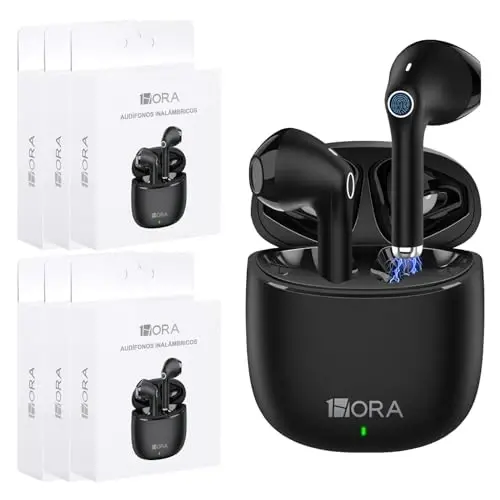 1 Hora 6 Packs Wireless Earbuds Bluetooth 5.3, Sports Headphones Deep Bass in-Ear Earphones, Premium Sound with Charging Case, Compatible with iPhone, Android Smartphone, Tablet, Laptop - 3