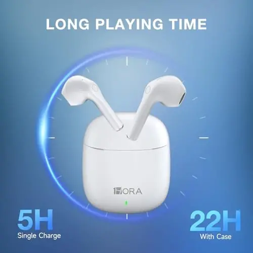1 Hora Simsiz Quloqchinlar Bluetooth 5.3 Quloqchinlar Chuqur Bass Quloq ichiga Quloqchinlar Premium Ovoz Mikrofonli Zaryad Qutisi iPhone, Planshet, Android Smartfon Noutbuk Sport uchun - 1 Hora (1)