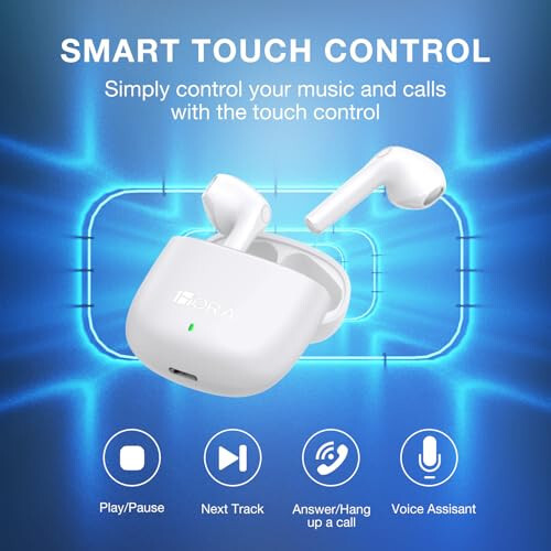 1 Hora Wireless Earbuds Bluetooth 5.3 Headphones Deep Bass in-Ear Earphones Premium Sound with Mic Charging Case for iPhone, Tablet, Android Smartphone Laptop Sports - 4