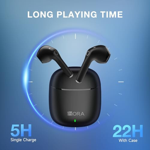 1 Hora Wireless Earbuds Bluetooth 5.3, Sports Headphones Deep Bass in-Ear Earphones, Premium Sound with Charging Case, Compatible with iPhone, Android Smartphone, Tablet, Laptop - 3