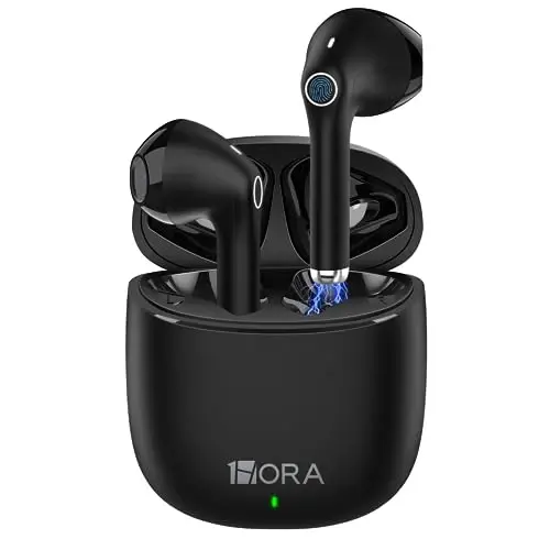 1 Hora Wireless Earbuds Bluetooth 5.3, Sports Headphones Deep Bass in-Ear Earphones, Premium Sound with Charging Case, Compatible with iPhone, Android Smartphone, Tablet, Laptop 