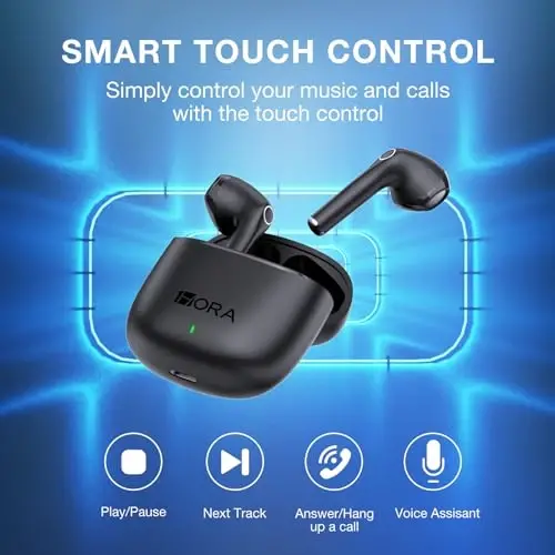 1 Hora Wireless Earbuds Bluetooth 5.3, Sports Headphones Deep Bass in-Ear Earphones, Premium Sound with Charging Case, Compatible with iPhone, Android Smartphone, Tablet, Laptop - 5
