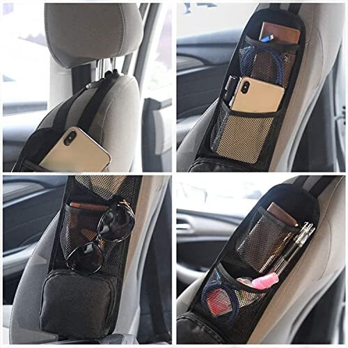 1 Pcs Auto Seat Side Organizer, 1pcs Car Seat Storage Hanging Bag Car Interior Seat Side Storage Organizer Mesh Bag Hanging Organization Fit for all cars - 5