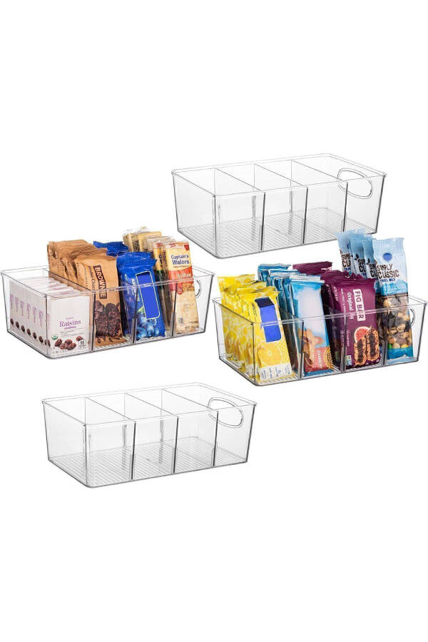 1 Piece Acrylic Removable Compartment Kitchen Refrigerator Organizer Makeup Bathroom Organizer Tea Box - 7