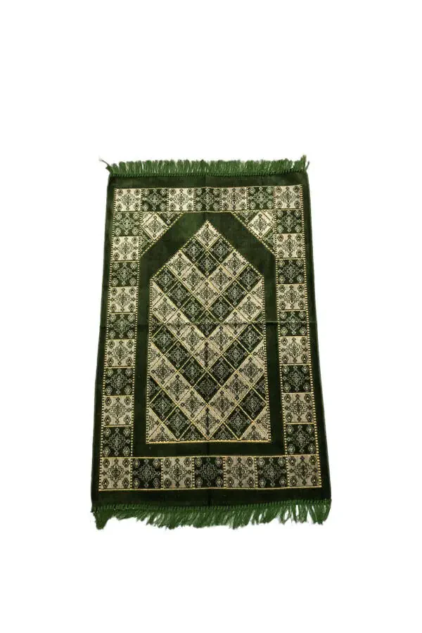 1 Piece Velvet Prayer Rug Hajj and Umrah Gift Prayer Mat 70 X 110 - 2