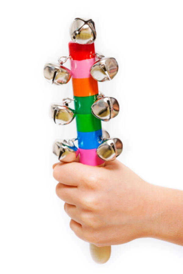 1 Wooden Bell Rattle with Jingle Bells - 52