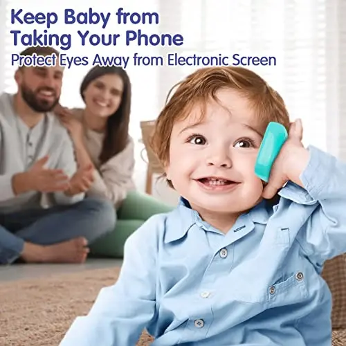 Toys for 1 Year Old Boy, 15 Functions Phone Baby Toys 6-12 Months, Baby Cell Phone 12-18 Months, Learning Toys for Toddlers 1-3, Easter Basket Stuffers - Cyan - TOYS (1)
