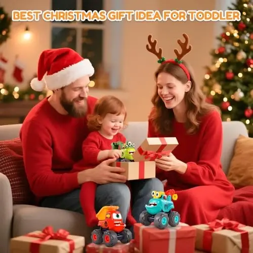 Toys for 1 Year Old Boy, Monster Truck Toys Construction Cars for Toddler 1-3 Crane Truck Dump Excavator Pull Back Car Toddler Toys for Baby 12-18 Months 1 Year Old Boy Gifts for Birthday Xmas - 6