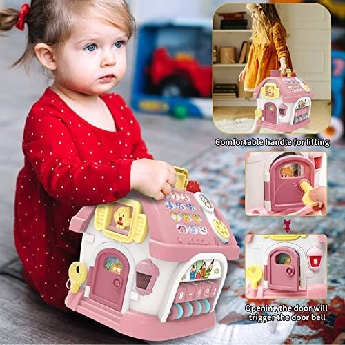 Montessori Toys for 1+ Year Olds Girl Gifts - 8-in-1 Musical Learning House Baby Toy 6-12 12-18 Months, Toddler Toys Age 1, 2 Year Old Girl Birthday Gifts - 6