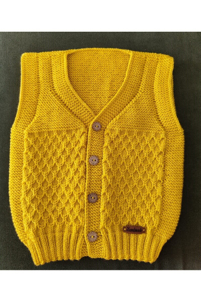 1+ Year Anti Pilling Handcrafted Seamless Hand Knitted 100% Acrylic Baby Wool Vest - 2