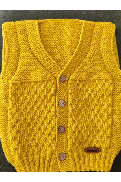 1+ Year Anti Pilling Handcrafted Seamless Hand Knitted 100% Acrylic Baby Wool Vest - 3