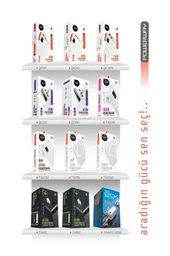 10 000 mAh, 22,5W tez zaryadlash, o‘rnatilgan simli LED chiroq, haqiqiy 10 000 mAh QC10 oq powerbank - 7