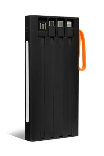 10 000 mAh, 22,5W tezkor zaryadlash, simli, LED chiroq, haqiqiy 10 000 mAh, QC10, oq powerbank - 4