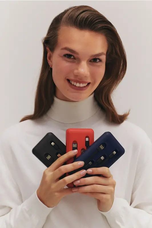 10 000 Mah Prime Raqamli Displeyli Ichki Ko'p Kabelli Powerbank, qora, ko'chma Zaryadlovchi Qurilma - 16
