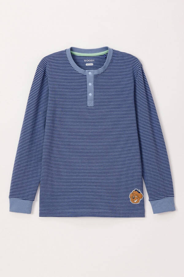 10-16 Years Boys Pajama-Pld - 904-Striped Blue - 22