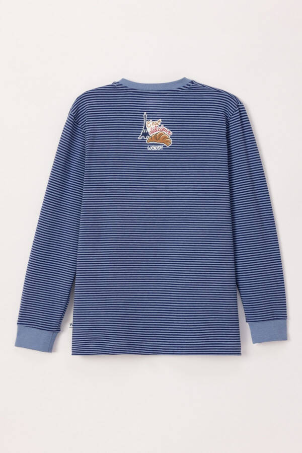 10-16 Years Boys Pajama-Pld - 904-Striped Blue - 23