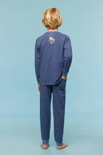 10-16 Years Boys Pajama-Pld - 904-Striped Blue - WOODY (1)