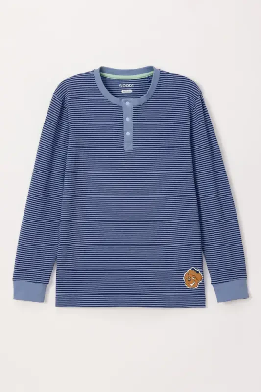 10-16 Years Boys Pajama-Pld - 904-Striped Blue - 6