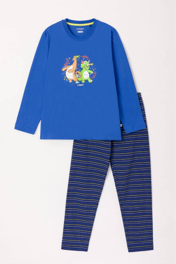 10-16 Years Old Boys Pajama-Pls - 875-Blue - 13