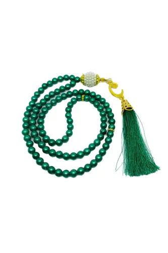 10 Adet Hediyelik Vavlı Püsküllü Zümrüt Plastik Inci 99'lu Namaz Tesbihi ( Mevlit-sünnet-hac-umre) - YEŞİL 