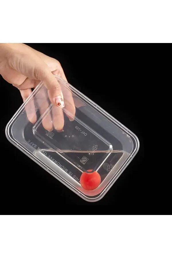 10 Adet Kapaklı Derin Dondurucuya Mikrodalgaya Uygun Sızdırmaz Saklama Kabı 1 Litre-Şeffaf - 26