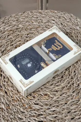 10 Adet - Taşlı Zikirmatik TesbiModazoneatik Kadife Kaplı Mini Kuran 99lu İnci Tesbih Seti - Siyah - 4