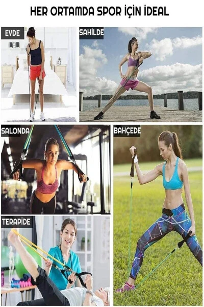 ® 10-частный набор эластичных лент для фитнеса кардио аэробики фитнеса упражнений пилатеса йоги спортивного оборудования - 5