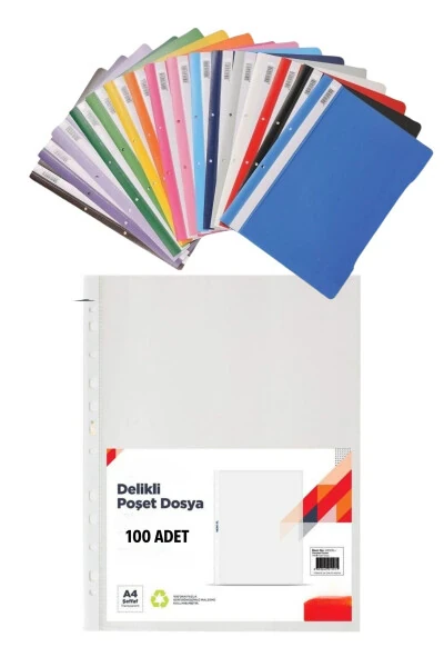 10 Color String File And 100 Piece Envelope File - FİYPER