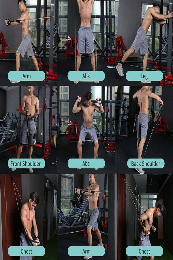 ® 10 dona Fitness Kadio Aerobik Mashq Qilishga Moidlik Tasmasi To'plami Pilates Yoga Sport Asboblari - 7