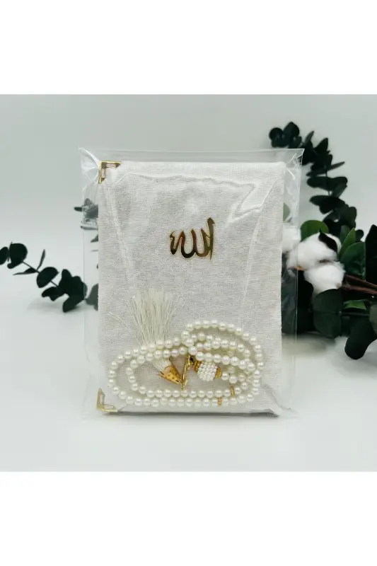 10 dona paxta kadife Yasin kitobi va marvarid tasbeh to'plami (Mavlid-Hajj-Umra-Sunnat) - 2