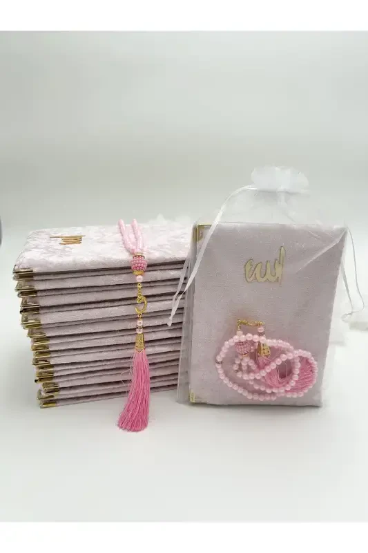 10 dona sovgʻa tül xaltachali kadife Yosin juzu va marvarid Tasbeh toʻplami (Mavlid-Sunnat-Hajj-Umra) - LENAGIFTWORKSHOP