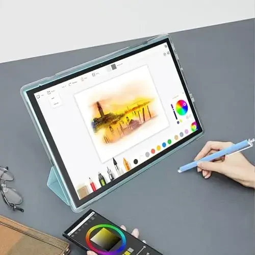 10 dyuymli planshet, planshet himoya qutisi va stilus bilan, Android 14 planshetlari, 6 GB RAM 32 GB ROM/1 TB kengaytma, 8 soat 6000 mA/soat batareya Wi-Fi Bluetooth 10,1