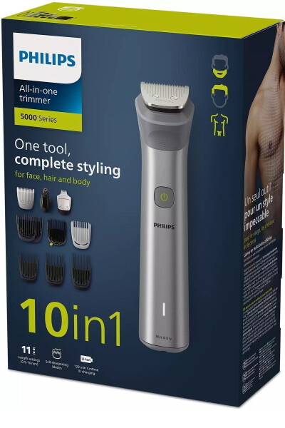 10 in 1 Multipurpose Shaving Grooming Set Wet Dry Use, White - PHILIPS