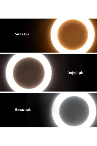10 Inç Ring Lıght 120 Led Influencer Youtuber Tiktok Telefon Tutucu Makyaj Işığı 2.1 Mt Trıpod - SİYAH - 4