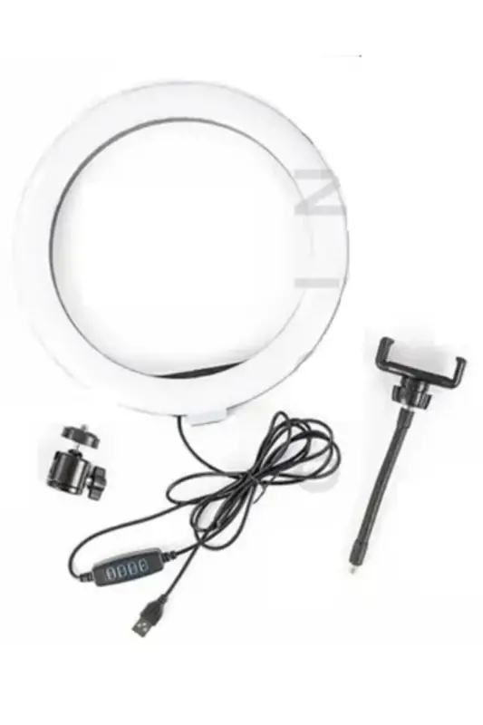 10 Inç Ring Light Sadece Halka Led 3 Renkli Ayarlanabilir Tiktok Youtuber Işığı-10 İNÇ HALKA SİYAH - 2
