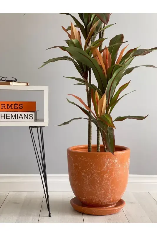 10 litr hajmli tuvak, taglik bilan, diametri: 25 sm x balandligi: 23 sm, Mia g'isht marmar naqshli, rangi - g'isht marmar naqshli - ODKA