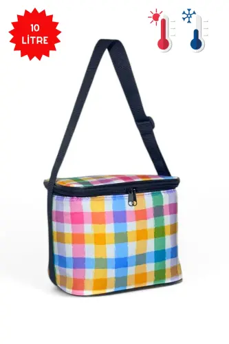 10 Litre Picnic Bag Food Carrier Thermos Thermal Lunch Cooler-Blue - 10