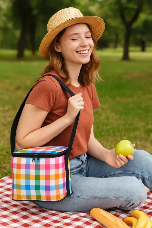 10 Litre Picnic Bag Food Carrier Thermos Thermal Lunch Cooler-Blue - 3