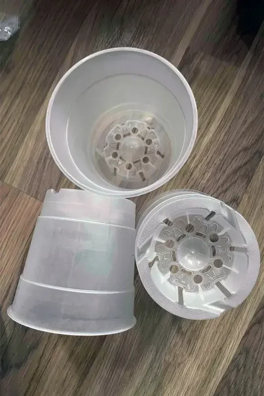 10 Orchid Growing Pots 12 Pot 0.7 Liter Transparent Plastic Pot-10 - 4