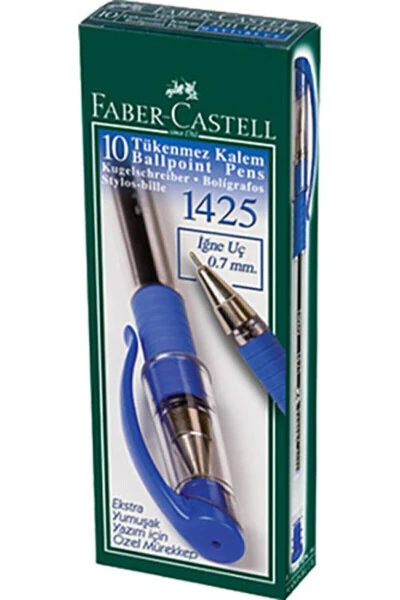 10 Pack Blue 1425 Needle Tip Ballpoint Pen - FABER CASTELL