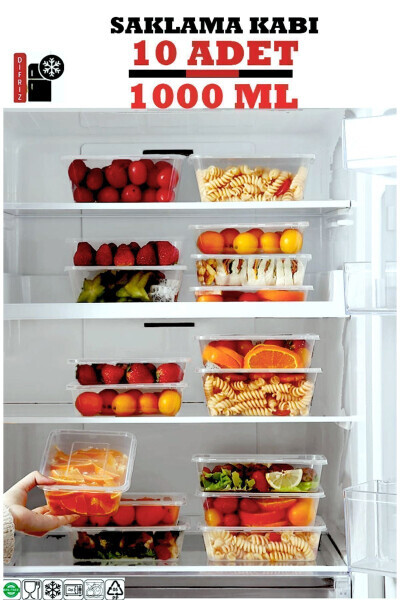 10 Pack Deep Freezer Microwave Safe Leakproof Storage Containers 1 Liter - CANBAY STORE