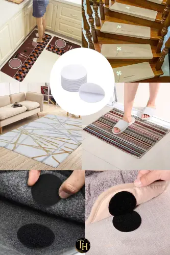 10 Pack Non-Slip Rug Mat Bedspread Gripper Velcro Set Adhesive Rug Anti-Slip - 7