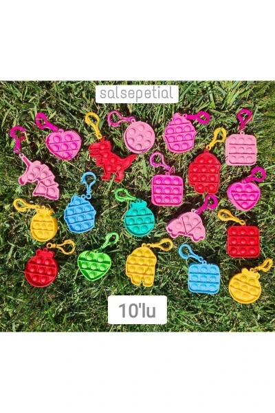 10 Pack Popit Keychain 10pcs Gift Popit Keychain Birthday Graduation Gift 10 Pack - SALSEPETIAL