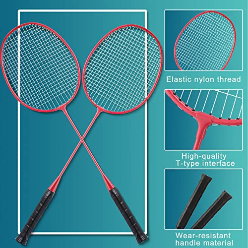 10 Paket Badminton Raketi Seti 15 Badminton Topu ile Yetişkin ve Hafif Gençler İçin Badminton Raketleri Bahçe Spor Salonu Plaj Açık Hava Oyunları İçin Badminton Seti, 5 Renk - 8