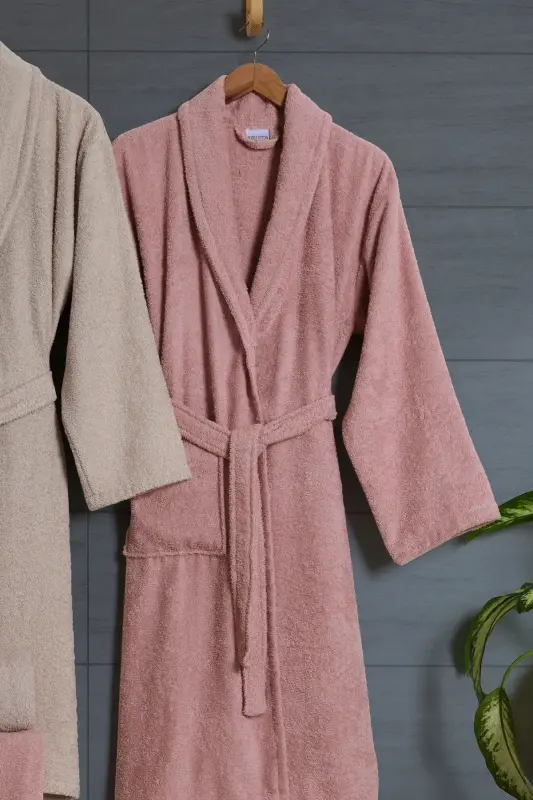 10 Parça Aile Seti Kadın & Erkek Bornoz Takımı | Yumuşak, Emici | Modern Tasarım | Lüks ve Konforlu-Kahverengi - 3