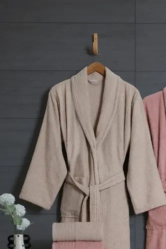 10 Parça Aile Seti Kadın & Erkek Bornoz Takımı | Yumuşak, Emici | Modern Tasarım | Lüks ve Konforlu-Kahverengi - 4