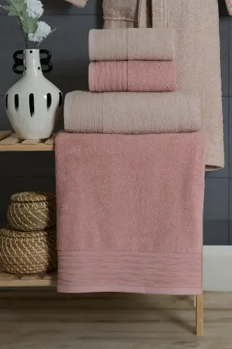 10 Parça Aile Seti Kadın & Erkek Bornoz Takımı | Yumuşak, Emici | Modern Tasarım | Lüks ve Konforlu-Kahverengi - 7