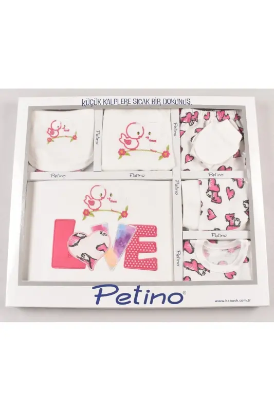 10 Parça LOVE %100 Pamuk Yenidoğan Hastane Çıkış Kız Bebek Seti Fuji-fuji - 3