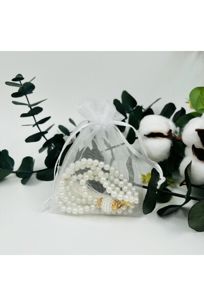 10 pcs Gift Pearl Prayer Beads with Tulle Bag (Mawlid-Hajj-Umrah-Sunnah) - LENAGIFTWORKSHOP